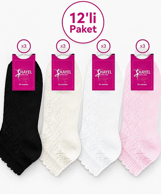 12'li Paket Örme Patik Çorap (1)