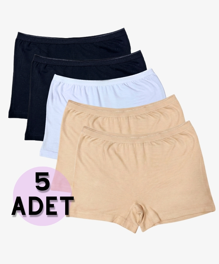 5'li Paket Bambu Kadın Boxer - ASORTİ - 1