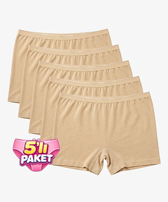5'li Paket Bambu Kadın Boxer - TEN