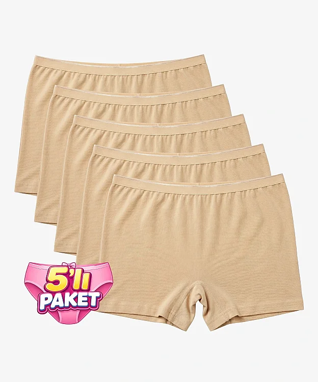 5'li Paket Bambu Kadın Boxer - TEN - 1