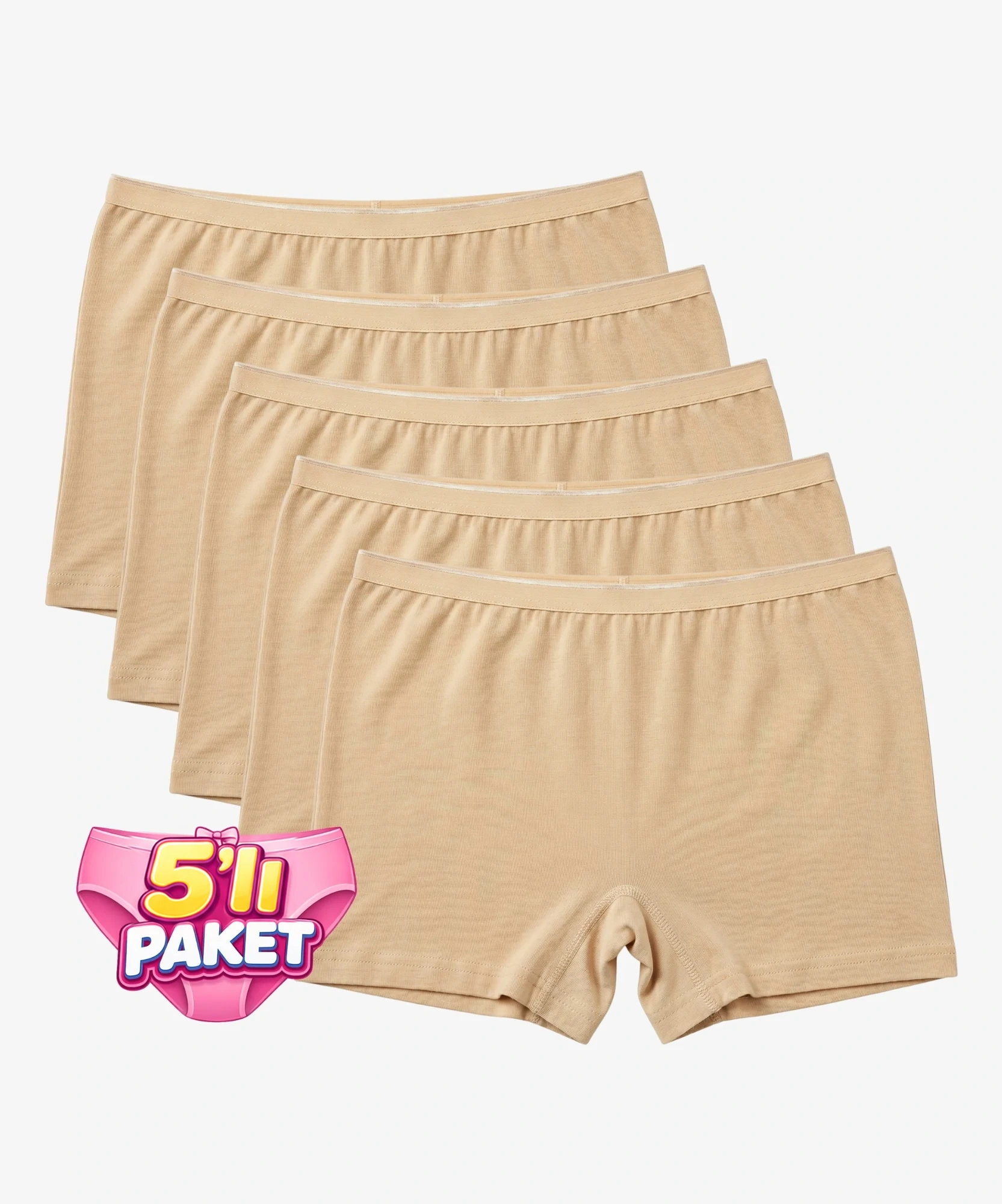 5'li Paket Bambu Kadın Boxer - TEN