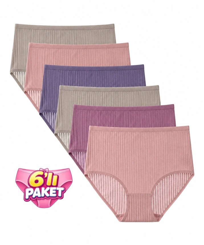6'lı Paket Bambu Kaşkorse Bato Külot - ASORTİ-2