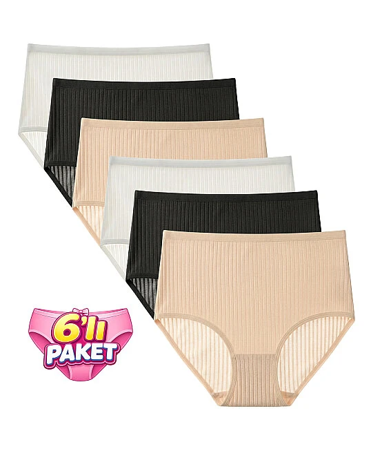 6'lı Paket Bambu Kaşkorse Bato Külot - ASORTİ