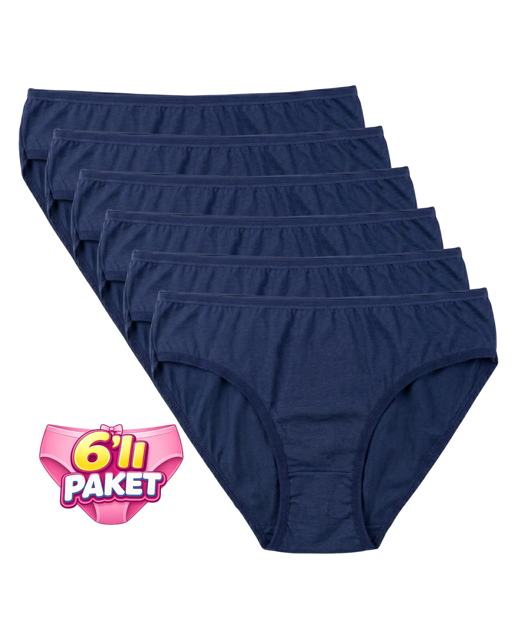 6'LI PAKET BİKİNİ KADIN KÜLOT - LACİVERT - 1