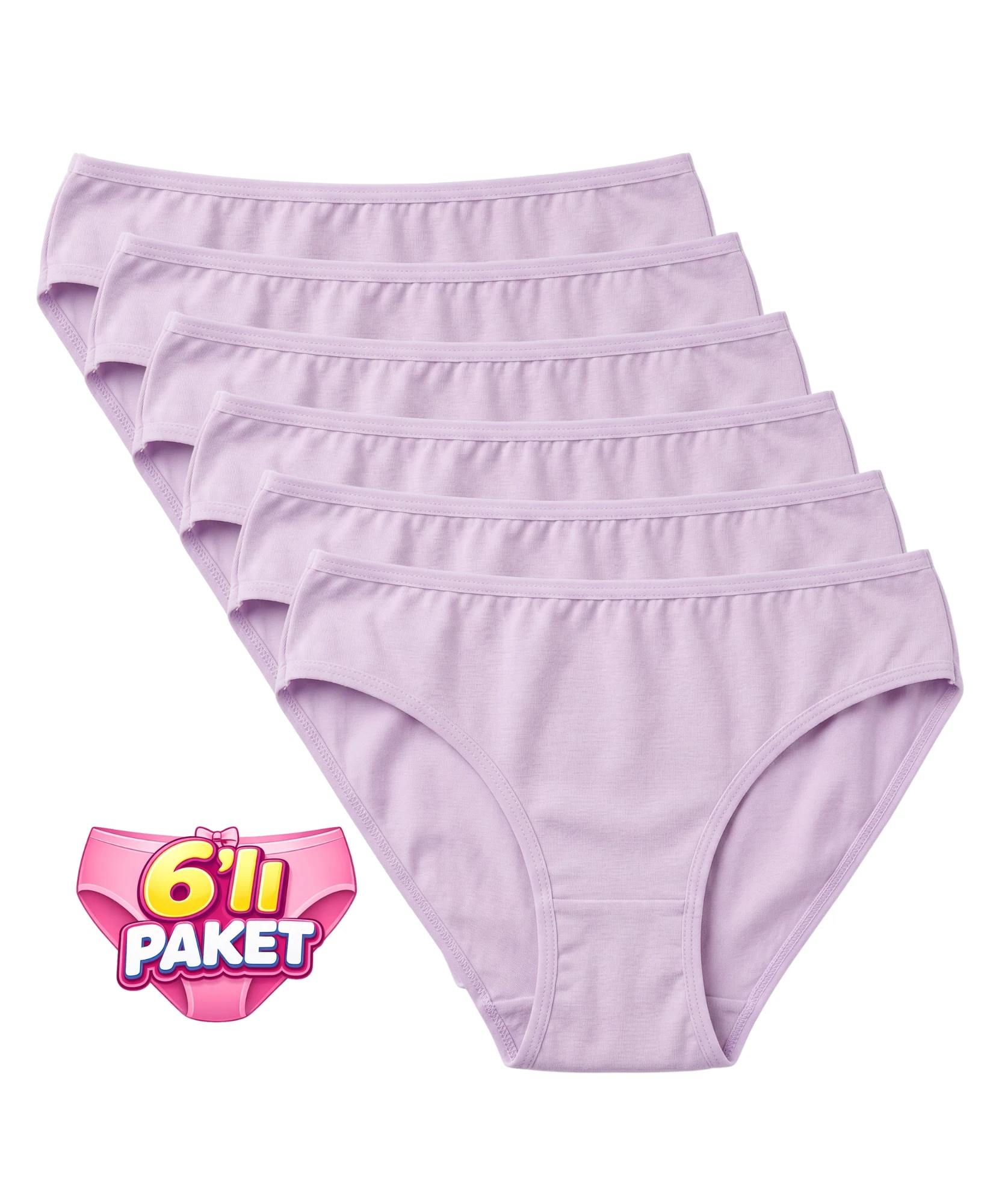 6'LI PAKET BİKİNİ KADIN KÜLOT - LİLA - 1
