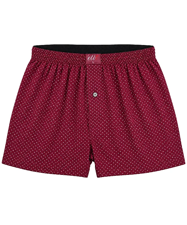 6'lı Paket Erkek Havlu Bel Desenli Boxer - BORDO - 2