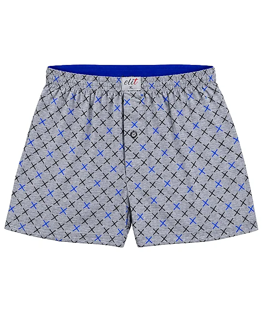 6'lı Paket Erkek Havlu Bel Desenli Boxer - GRİ (1)