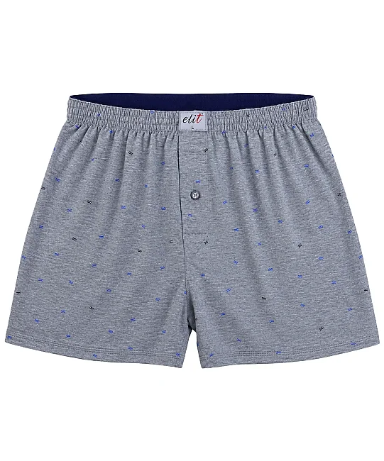 6'lı Paket Erkek Havlu Bel Desenli Boxer - GRİ - 3