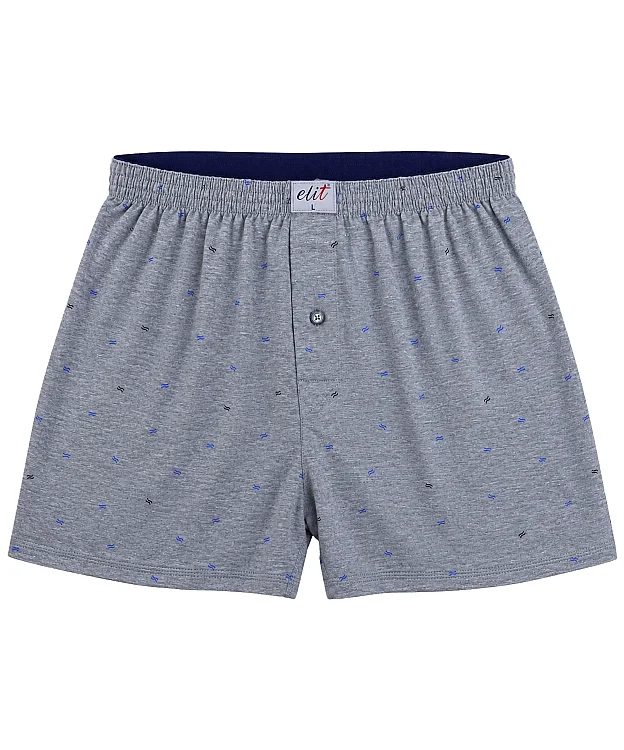 6'lı Paket Erkek Havlu Bel Desenli Boxer - GRİ - 3