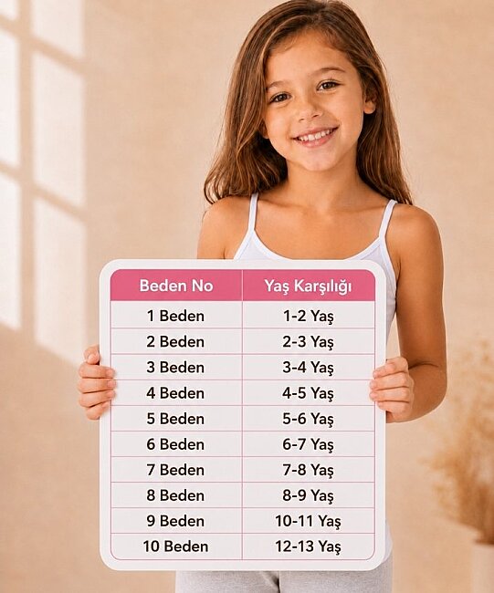 6'Lı Paket İp Askılı Kız Çocuk Atlet - BEYAZ (1)