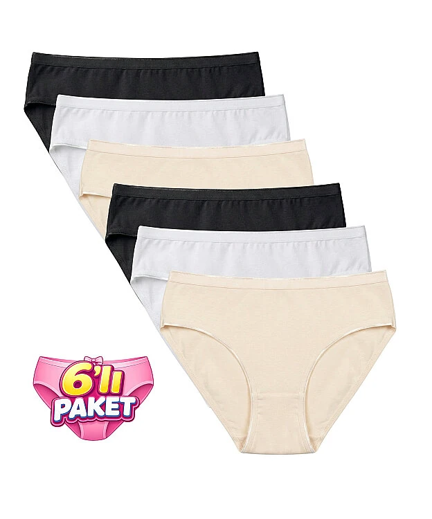 6'lı Paket İz Yapmaz Bikini Külot - ASORTİ - 1