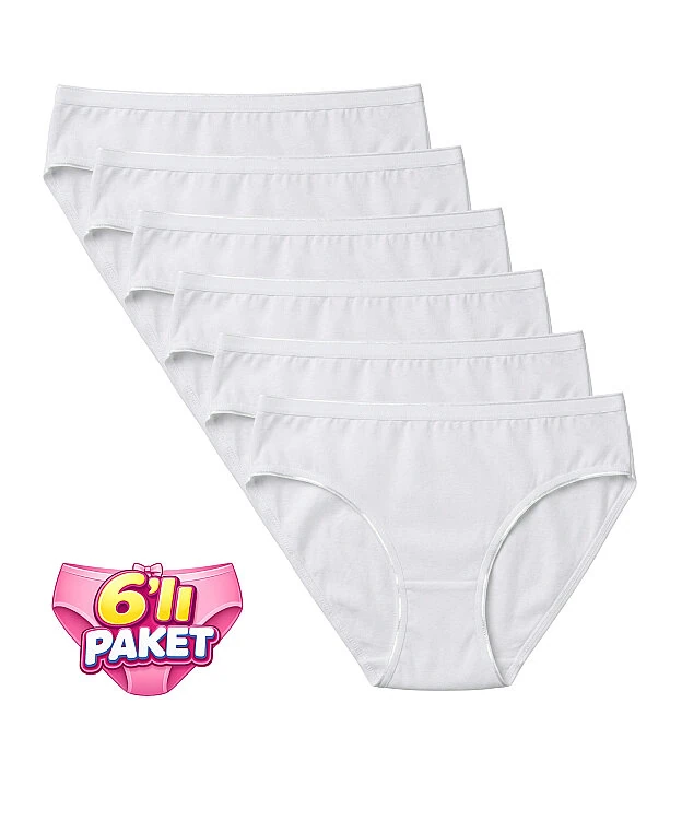 6'lı Paket İz Yapmaz Bikini Külot - BEYAZ - 1