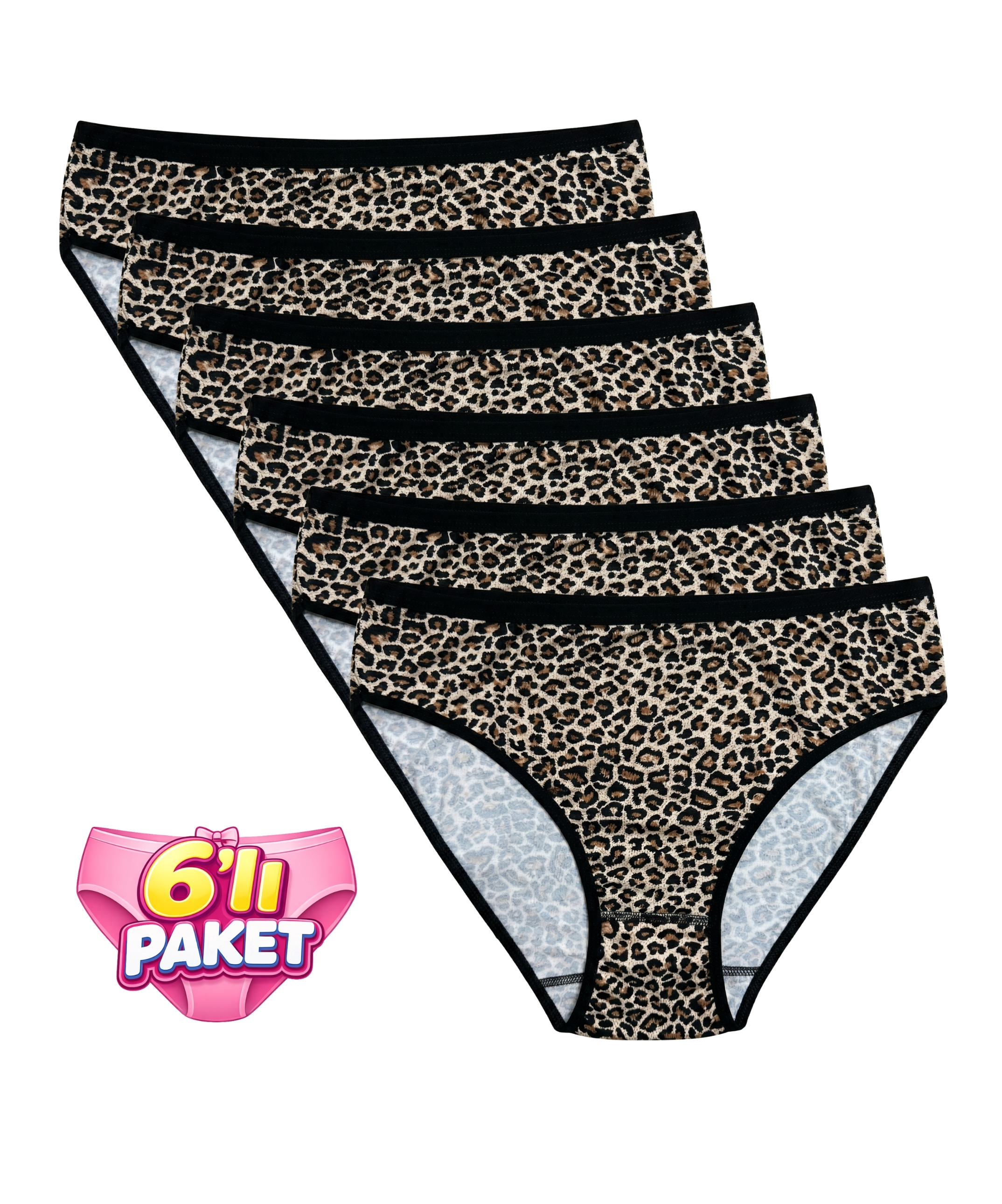 6'lı Paket Leopar Bikini Külot - LEOPAR