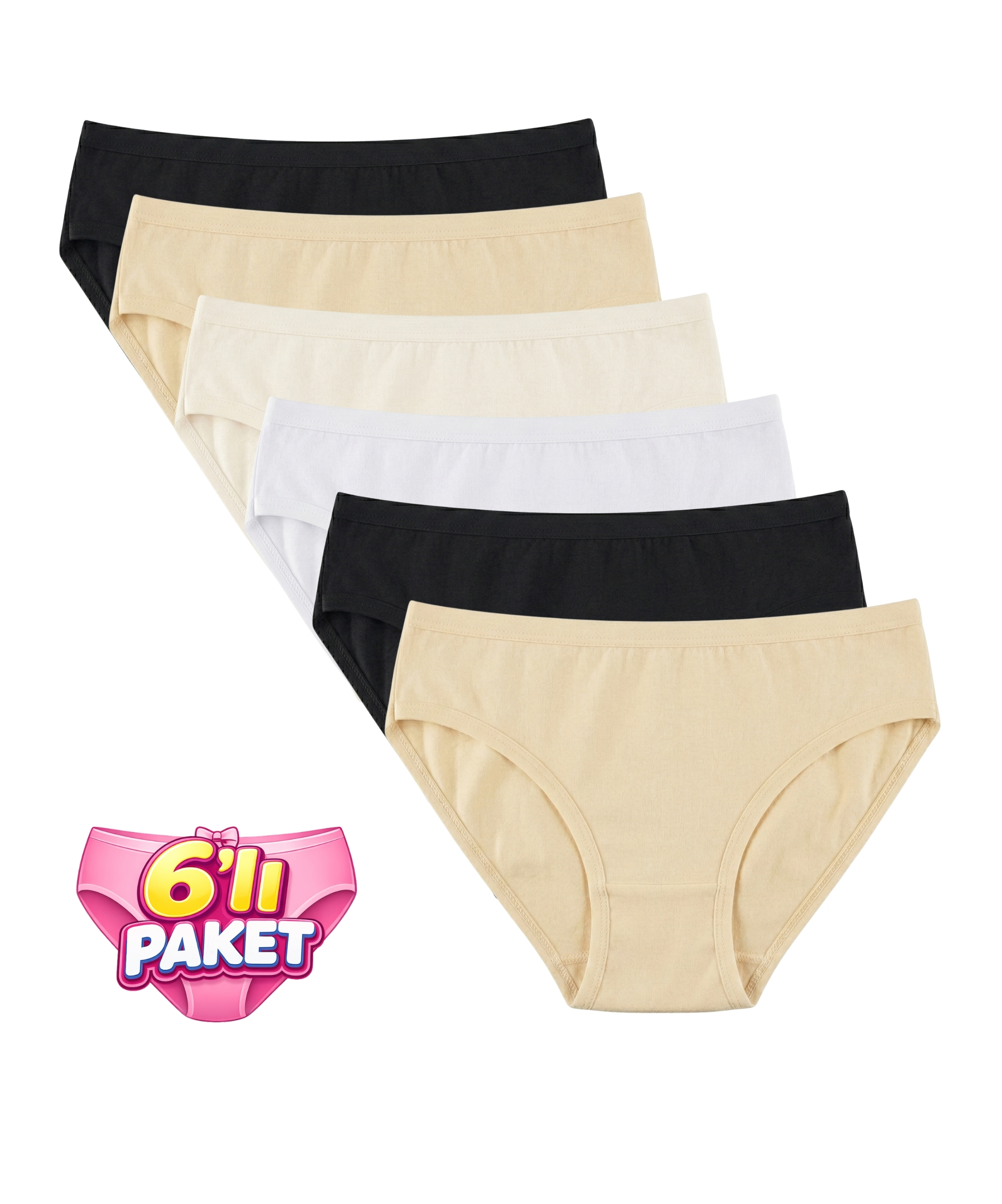 6'lı Paket Micro Modal Bikini Külot - ASORTİ