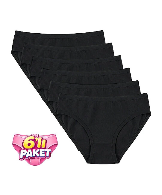 6'lı Paket Micro Modal Bikini Külot - SİYAH