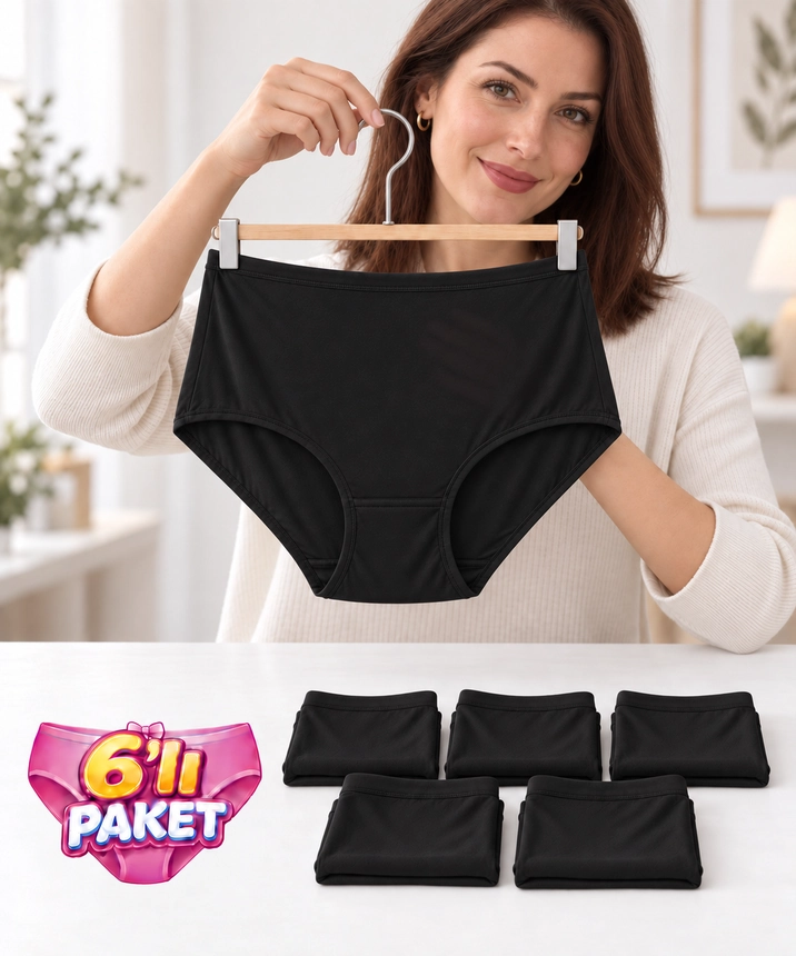 6'lı Paket Mikro Modal Bato Külot - SİYAH