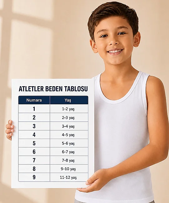 6'lı Paket Pamuklu Ribana Erkek Çocuk Atlet - BEYAZ (1)
