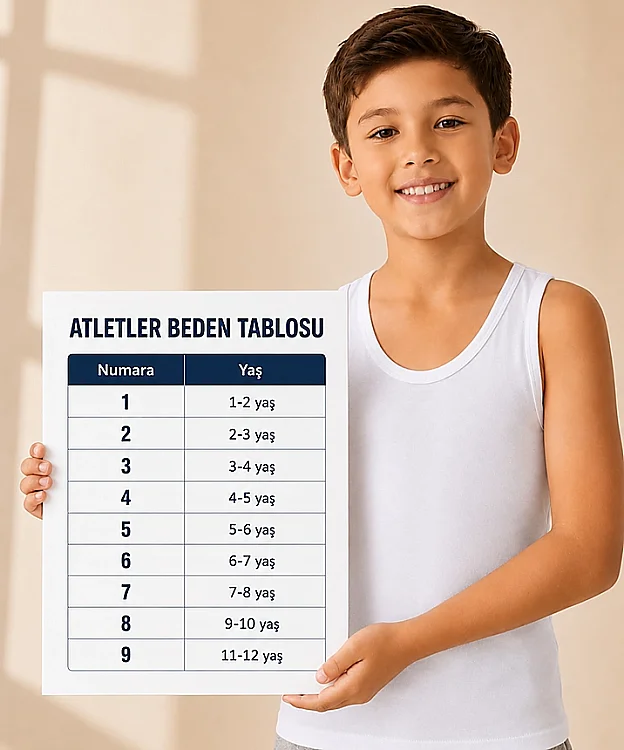 6'lı Paket Pamuklu Ribana Erkek Çocuk Atlet - BEYAZ - 2