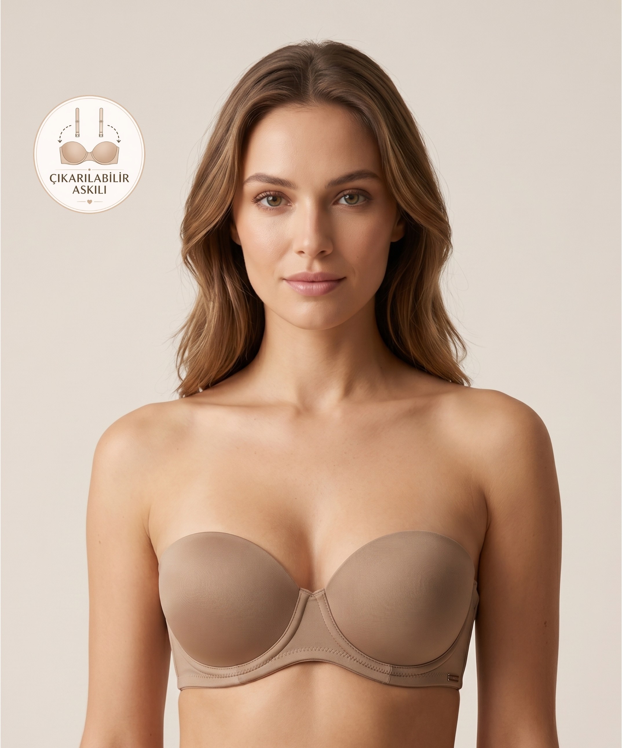Betty Double Push Up Destekli Sütyen - LATTE - 1