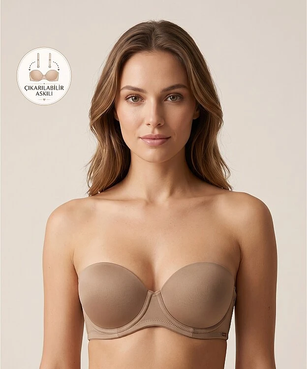 Betty Double Push Up Destekli Sütyen - LATTE - 1