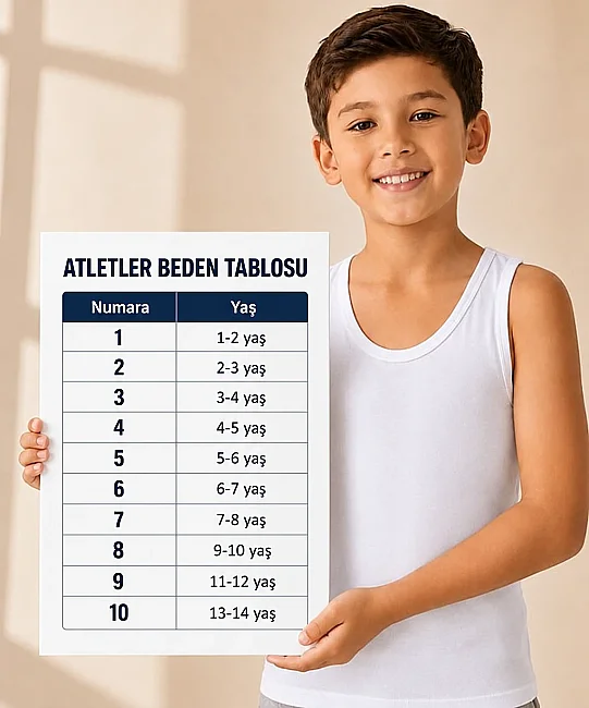6'lı Paket Pamuklu Erkek Çocuk Penye Atlet - BEYAZ (1)