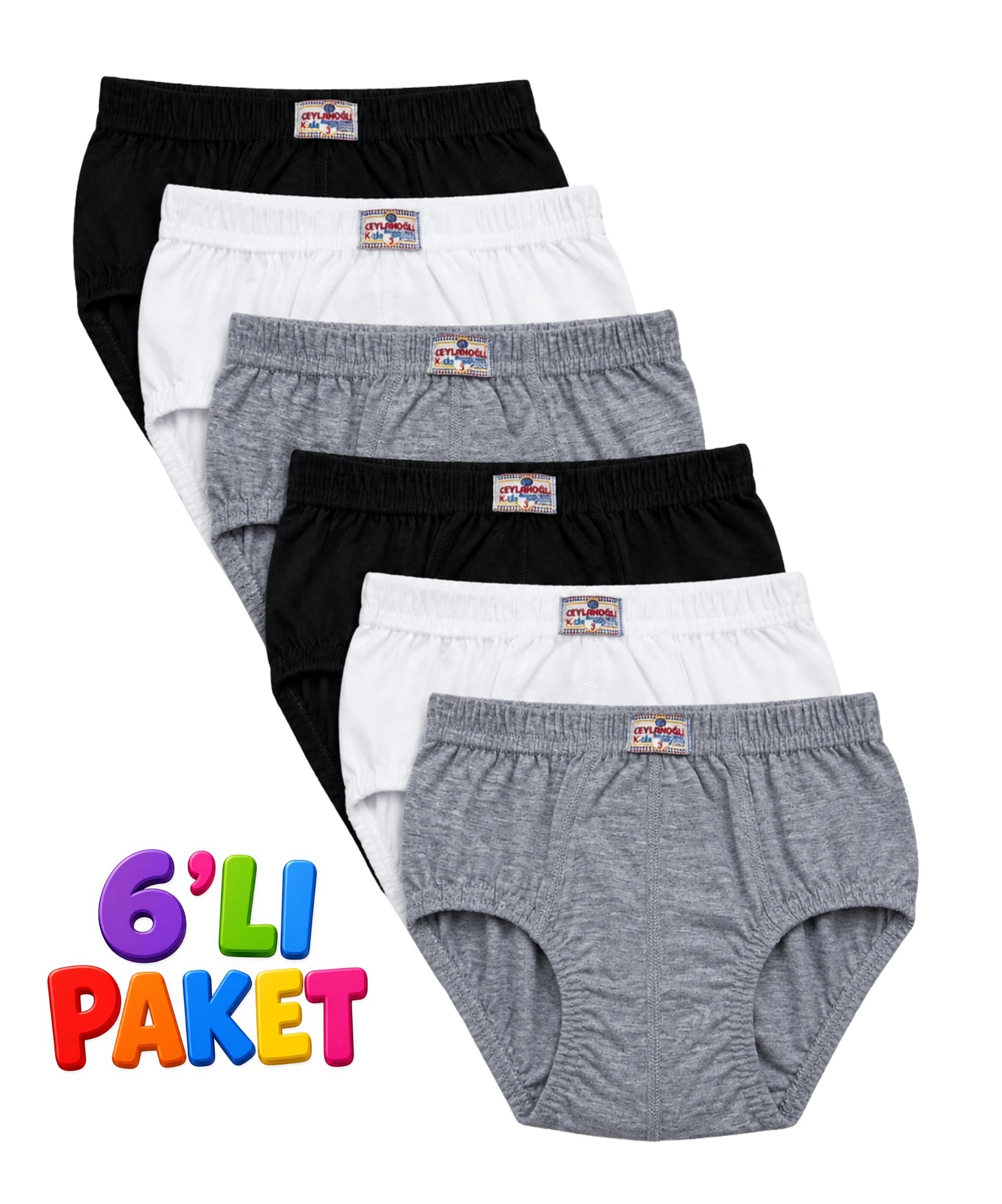 6'lı Paket Erkek Çocuk Penye Külot - ASORTİ - 1