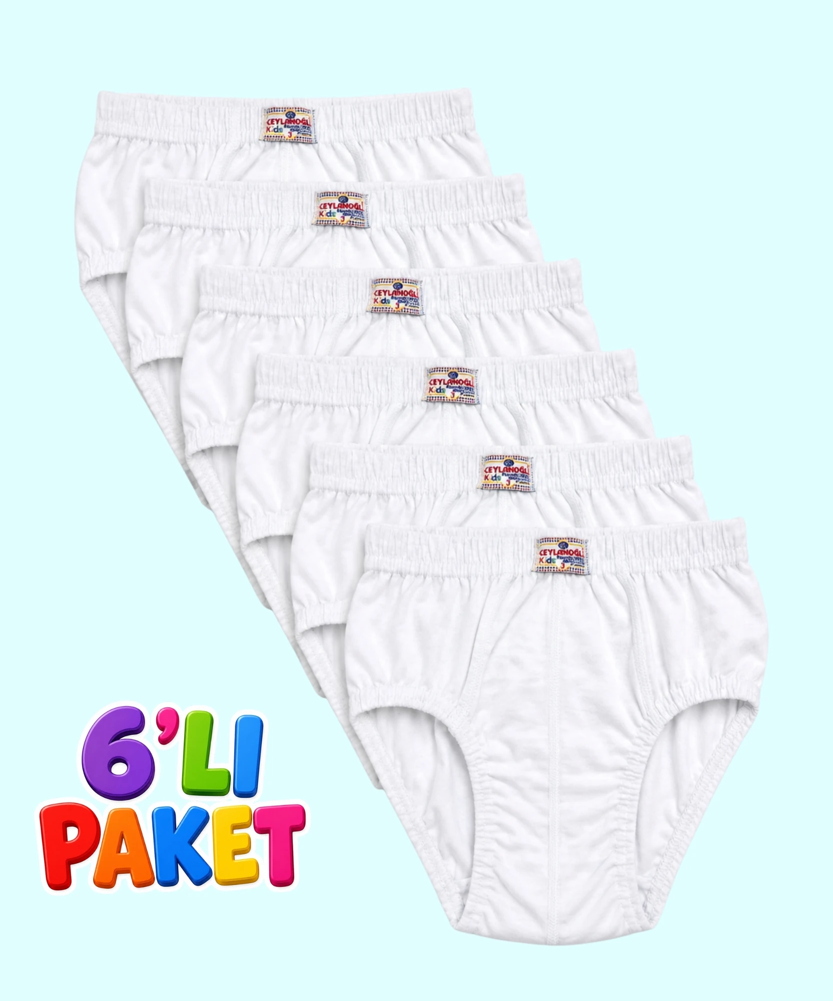 6'lı Paket Erkek Çocuk Penye Külot - BEYAZ - 1