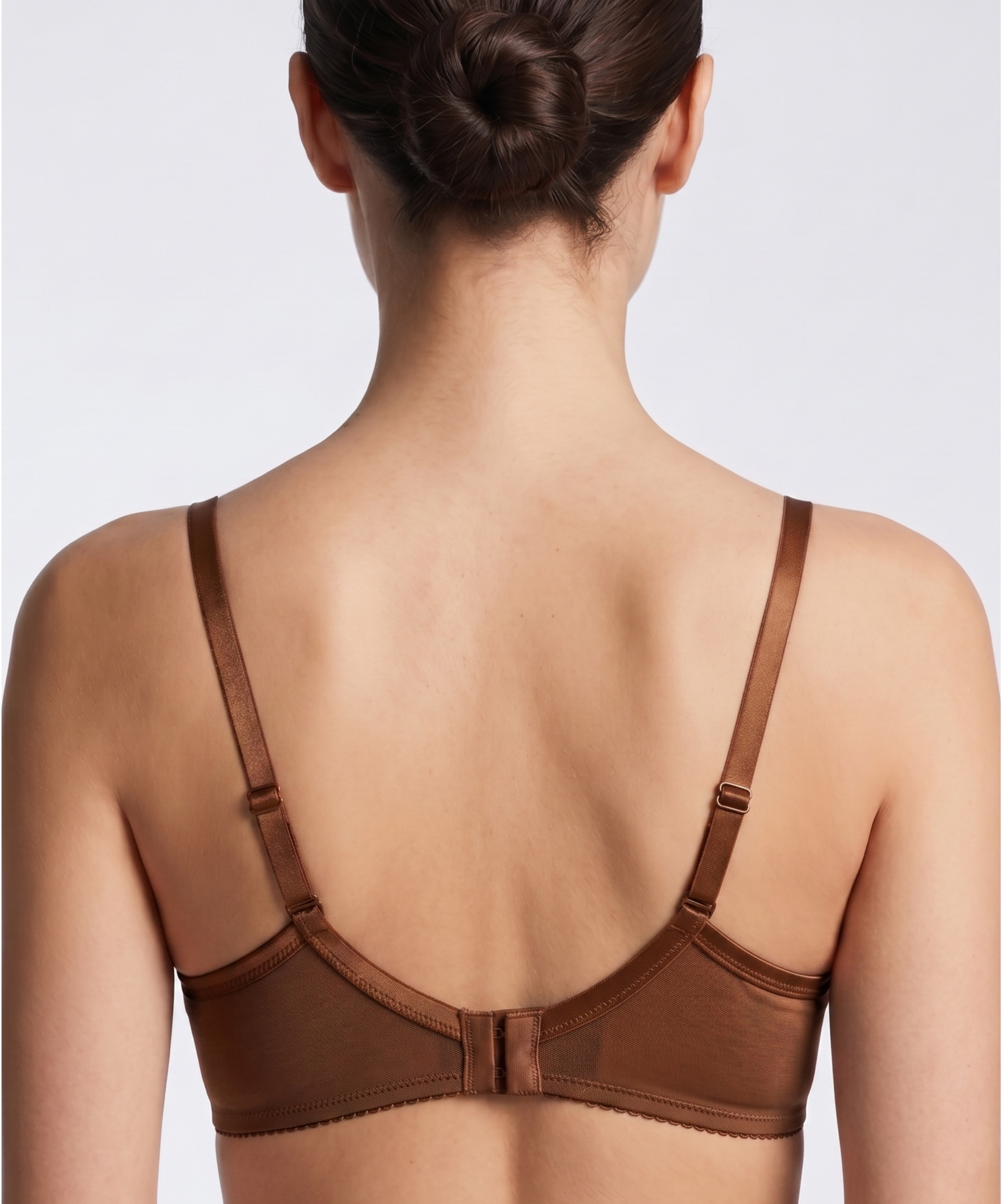 Dekolte Tül Push Up Sütyen - CARAMEL (1)