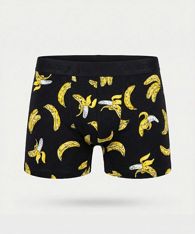 Desenli Likralı Erkek Boxer - BANANA - 1