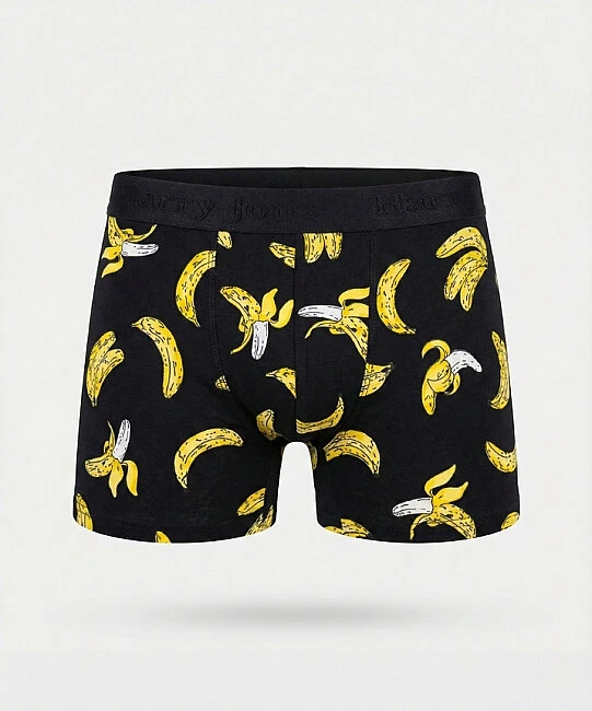 Desenli Likralı Erkek Boxer - BANANA