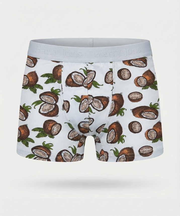 Desenli Likralı Erkek Boxer - COCONUT - 1