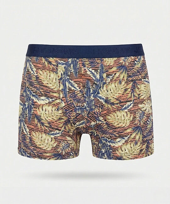 Desenli Likralı Erkek Boxer - LEAF 
