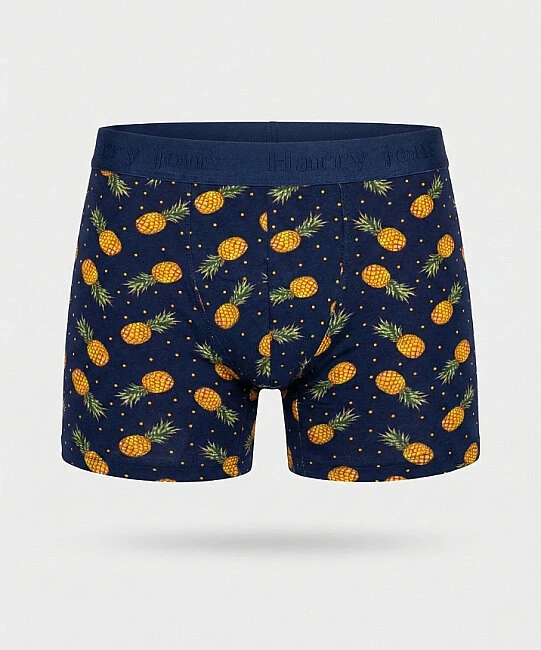 Desenli Likralı Erkek Boxer - PİNAPPLE