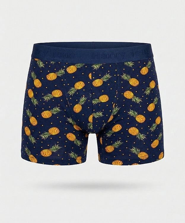 Desenli Likralı Erkek Boxer - PİNAPPLE - 1