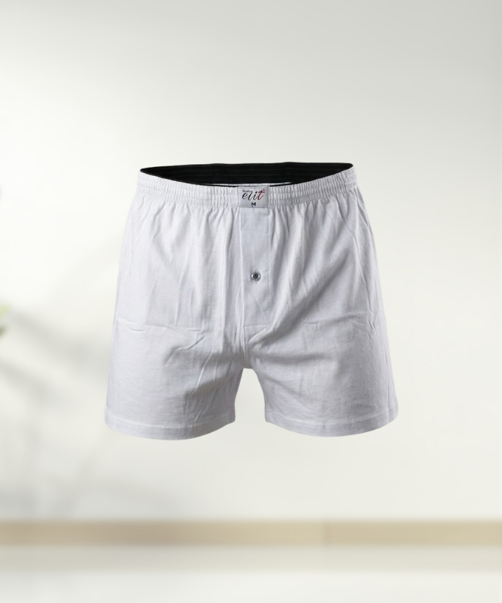 Erkek Havlu Bel Düz Boxer - BEYAZ