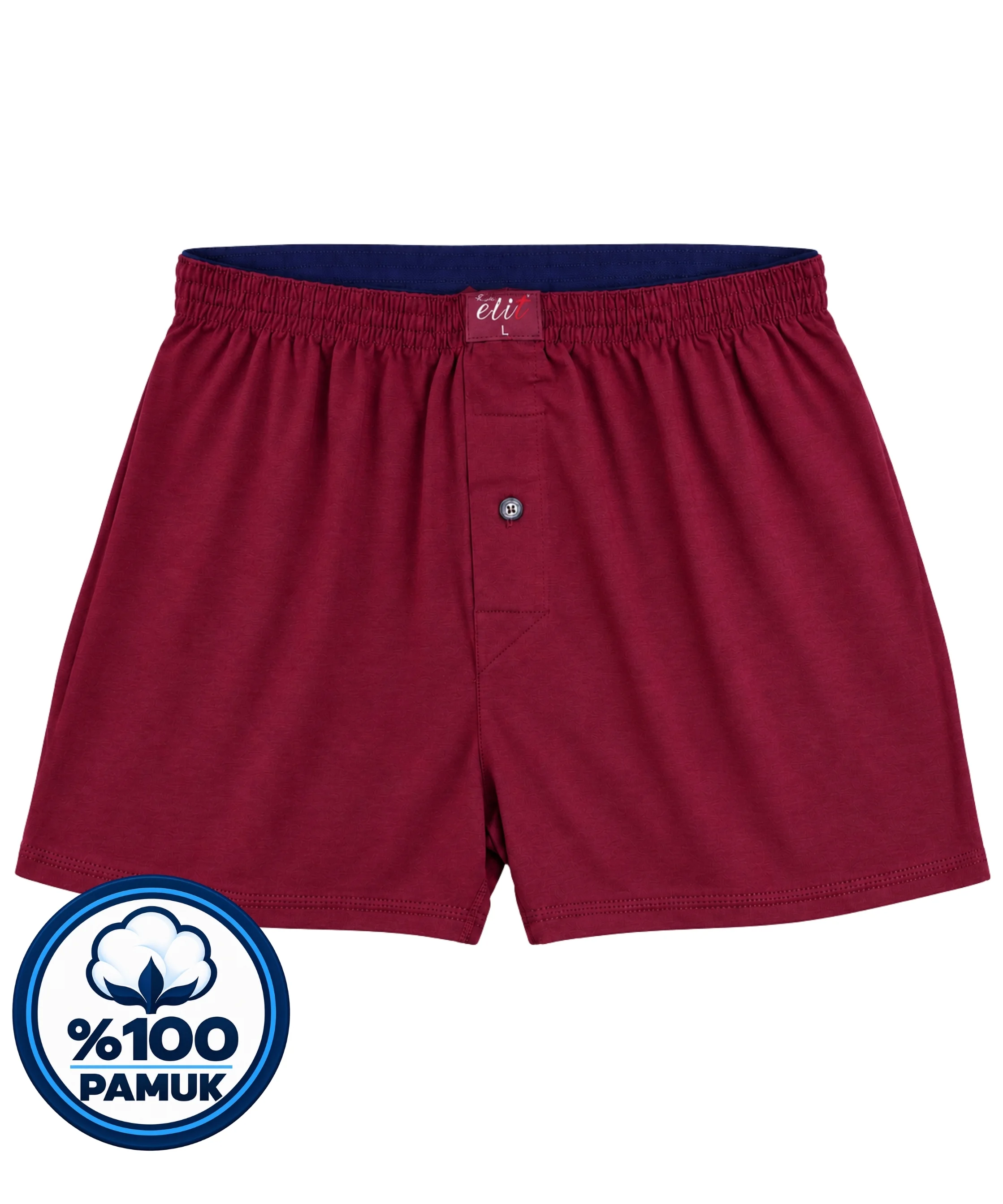 Erkek Havlu Bel Düz Boxer - BORDO 