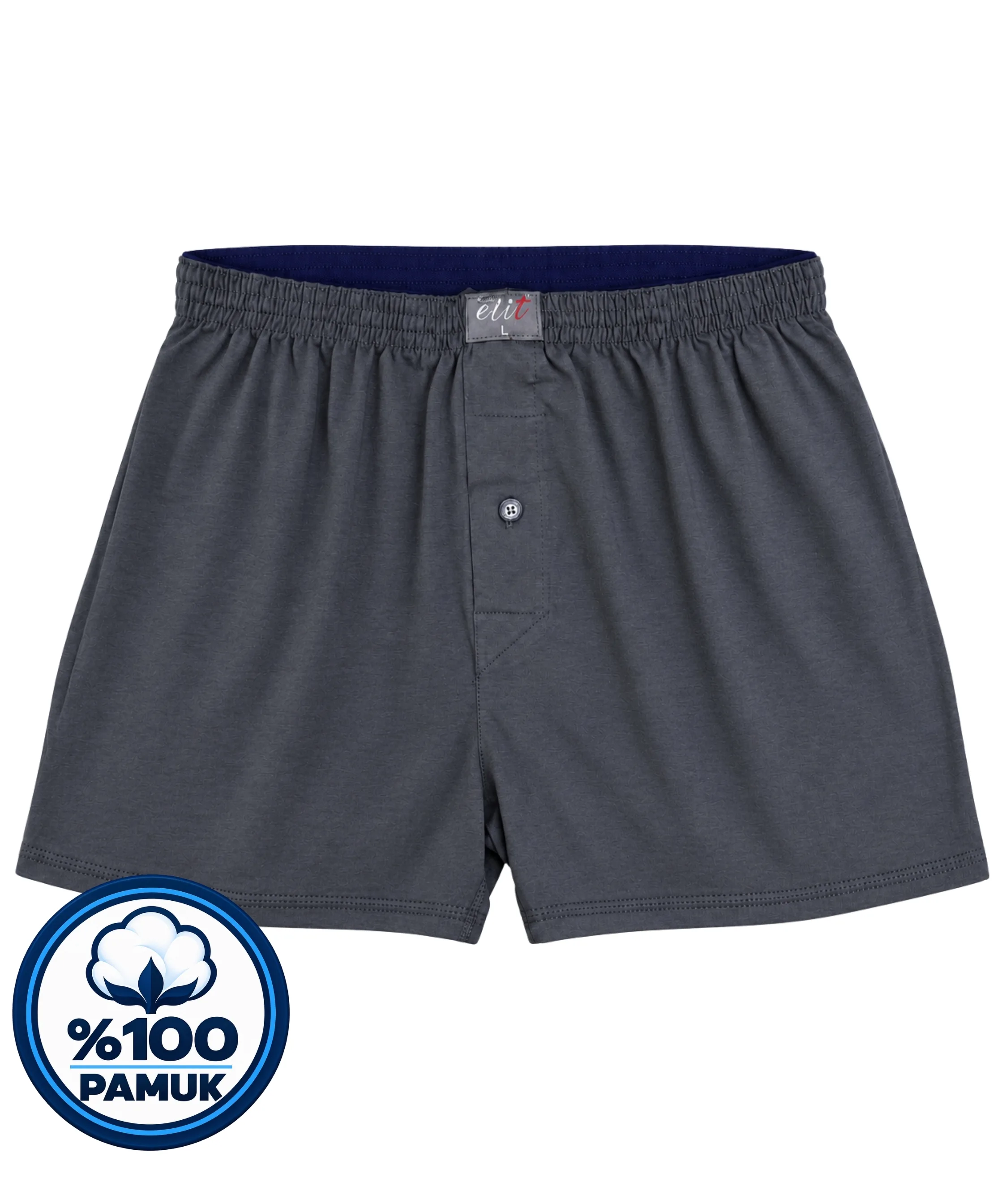 Erkek Havlu Bel Düz Boxer - FÜME - 1