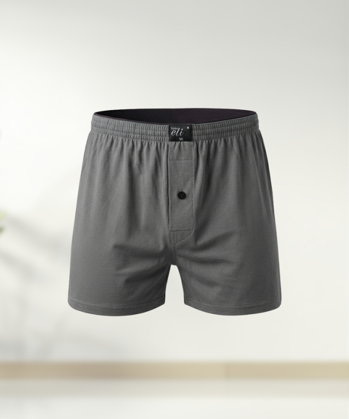 Erkek Havlu Bel Düz Boxer - GRİ