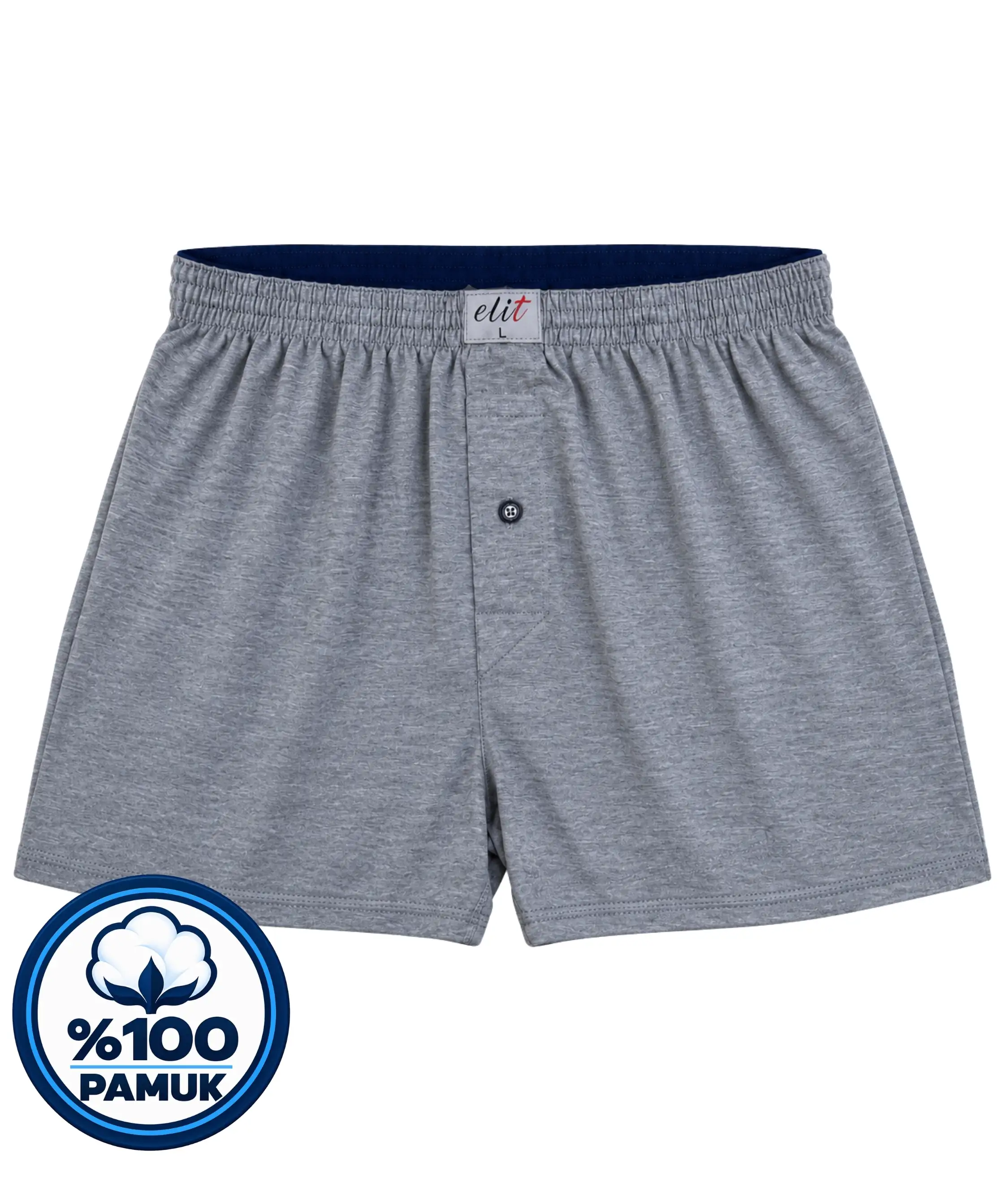 Erkek Havlu Bel Düz Boxer - GRİ - 1