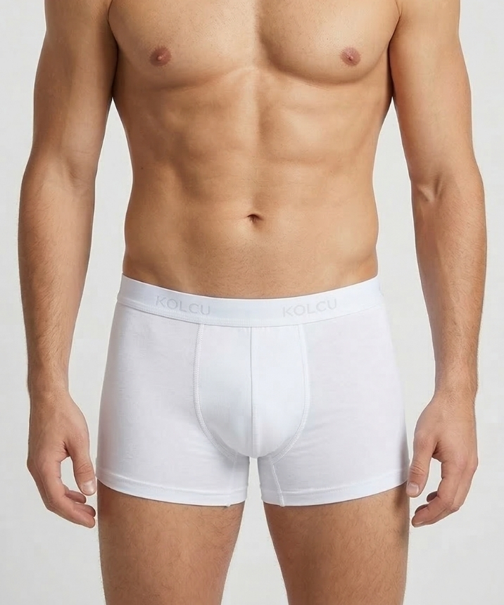 Erkek Likralı Boxer - BEYAZ - 1