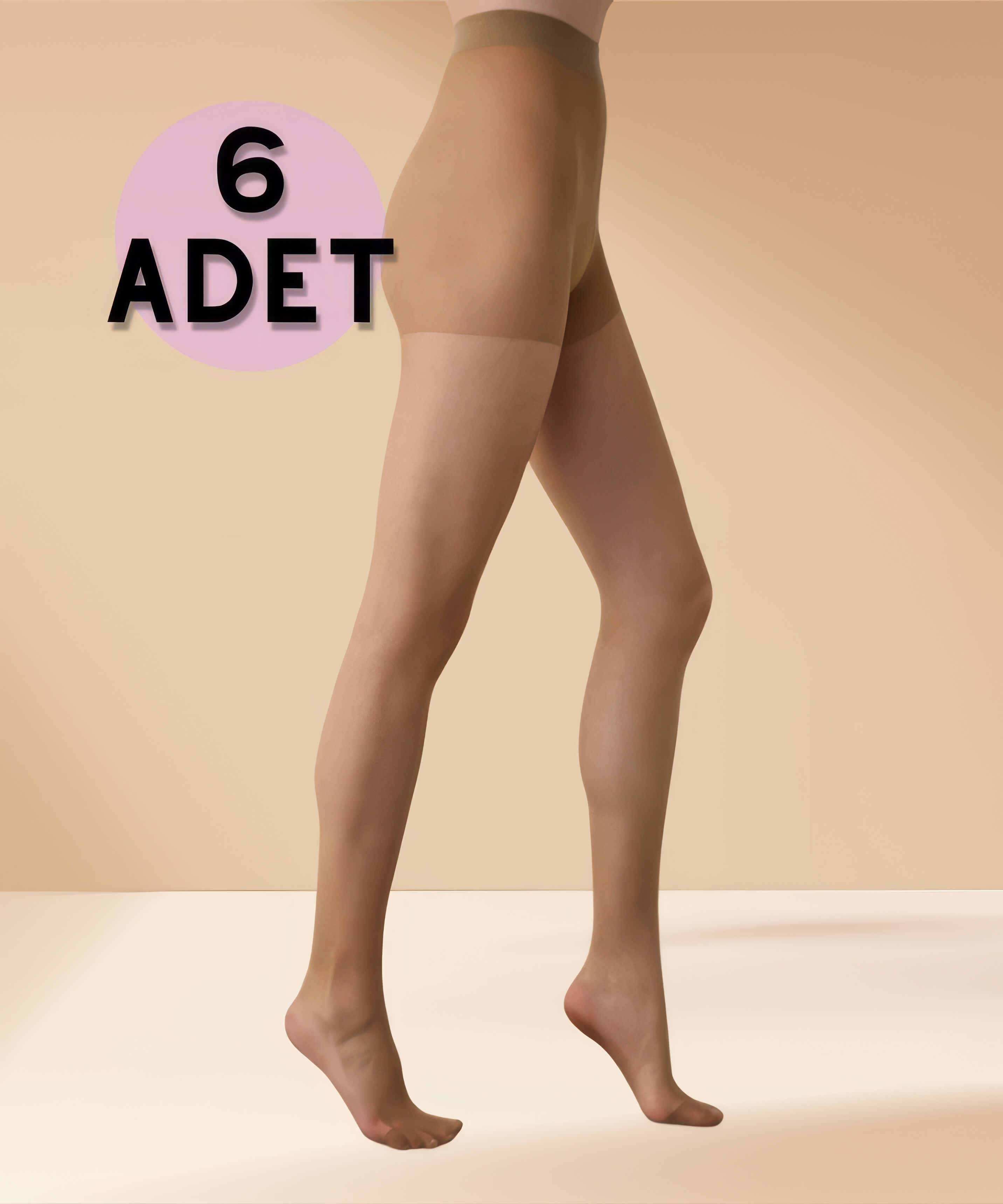 Fit 15 6'lı Paket Külotlu Çorap - BRONZ