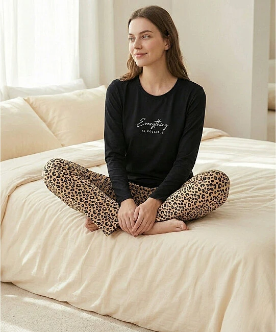 Kadın Pijama Takımı - SİYAH - 2