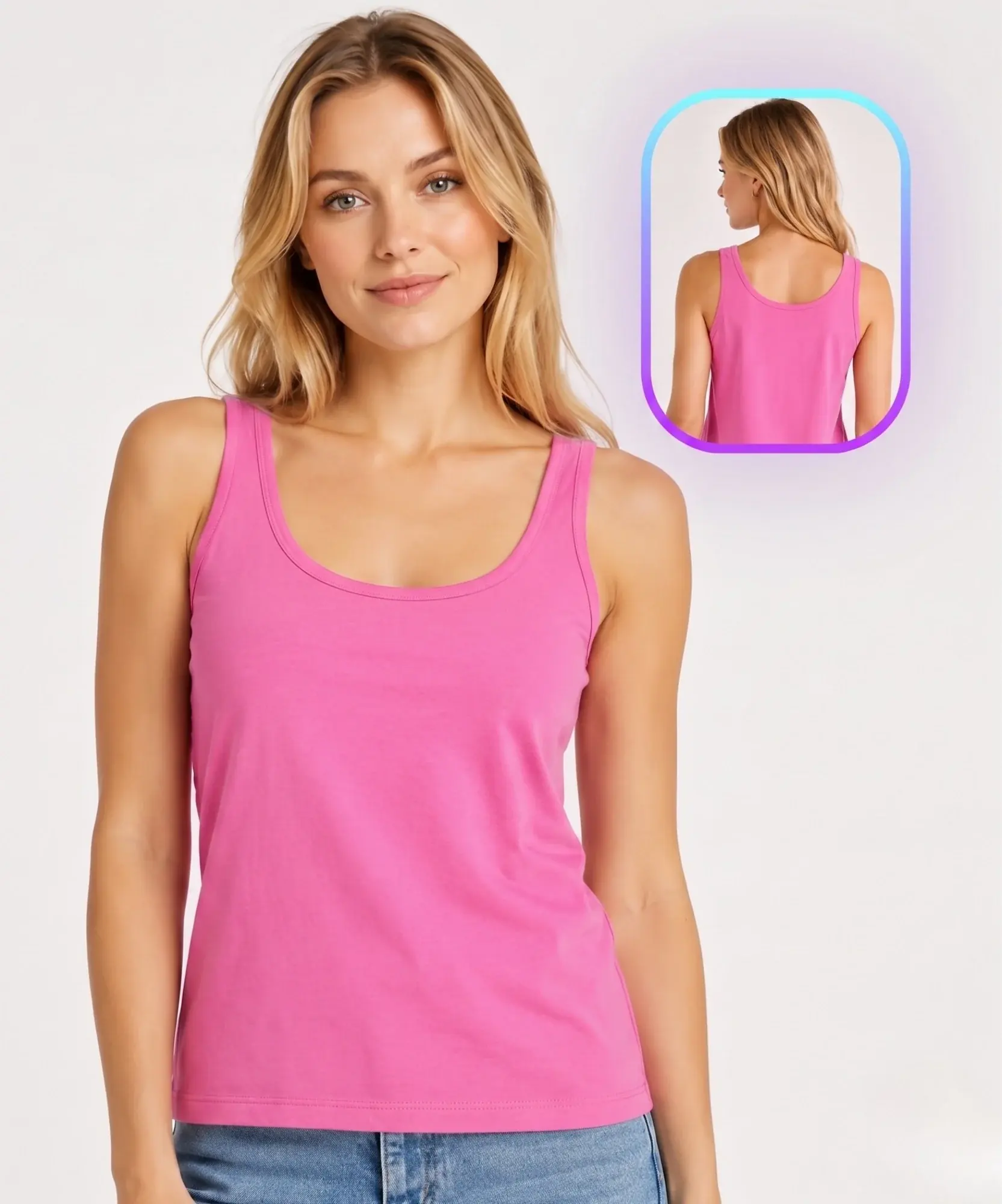 Geniş Askılı Sırt Açık Badi Atlet - PEMBE 