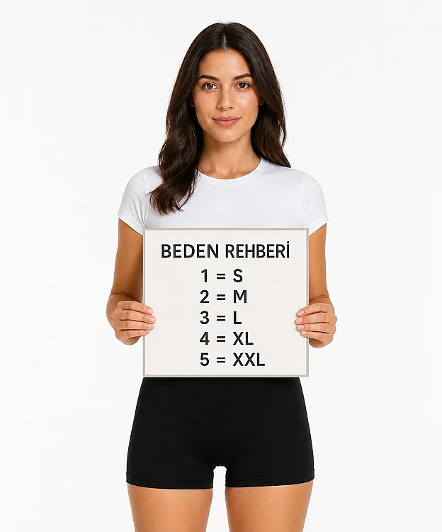 Likralı Kısa Boxer Kadın Şort - SİYAH - 2
