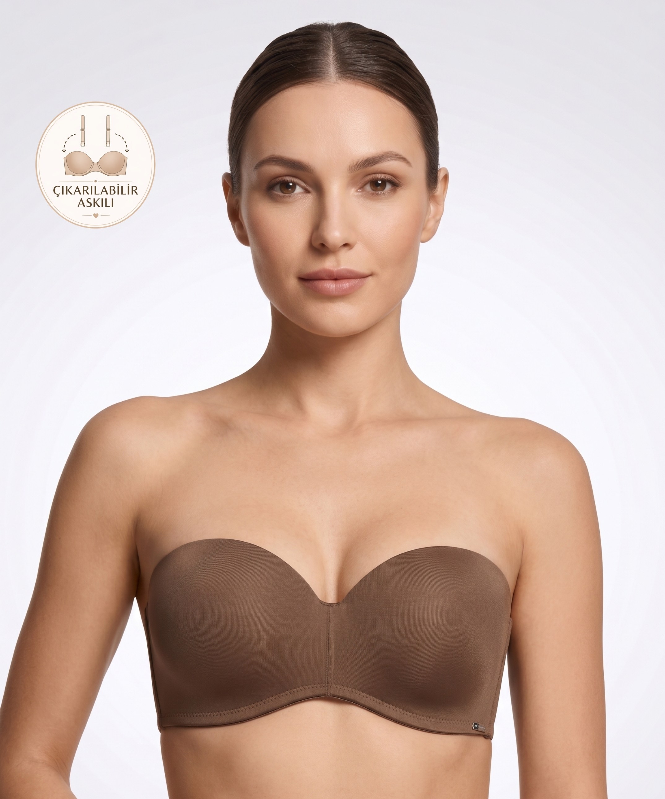 Lotus Push Up Straplez Sütyen - CARAMEL