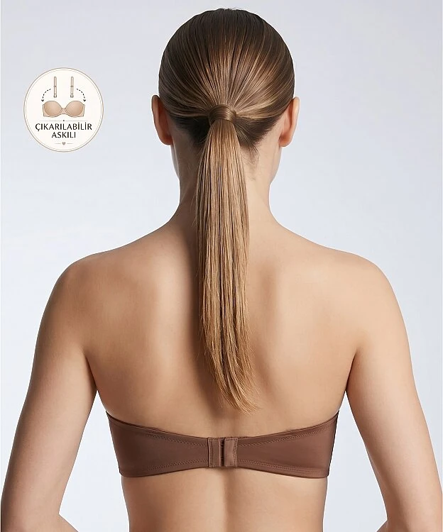 Lotus Push Up Straplez Sütyen - CARAMEL - 2