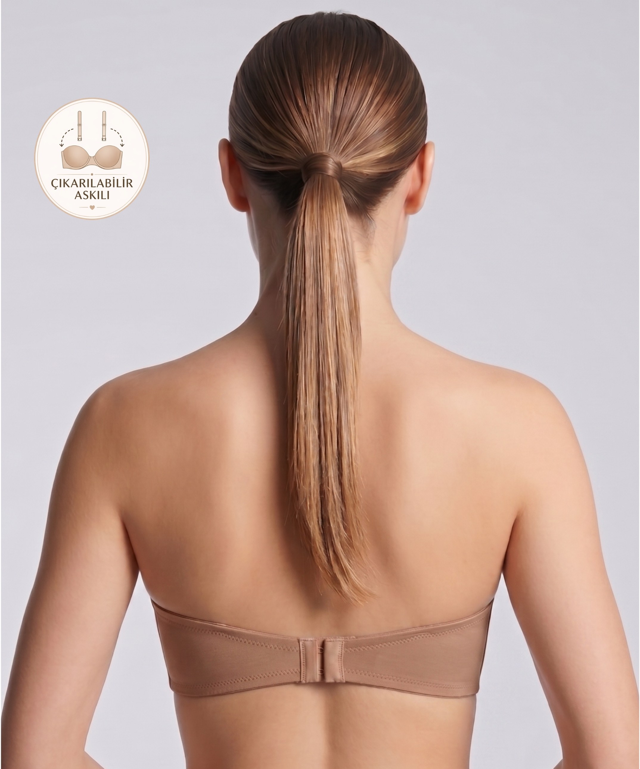 Lotus Push Up Straplez Sütyen - LATTE (1)