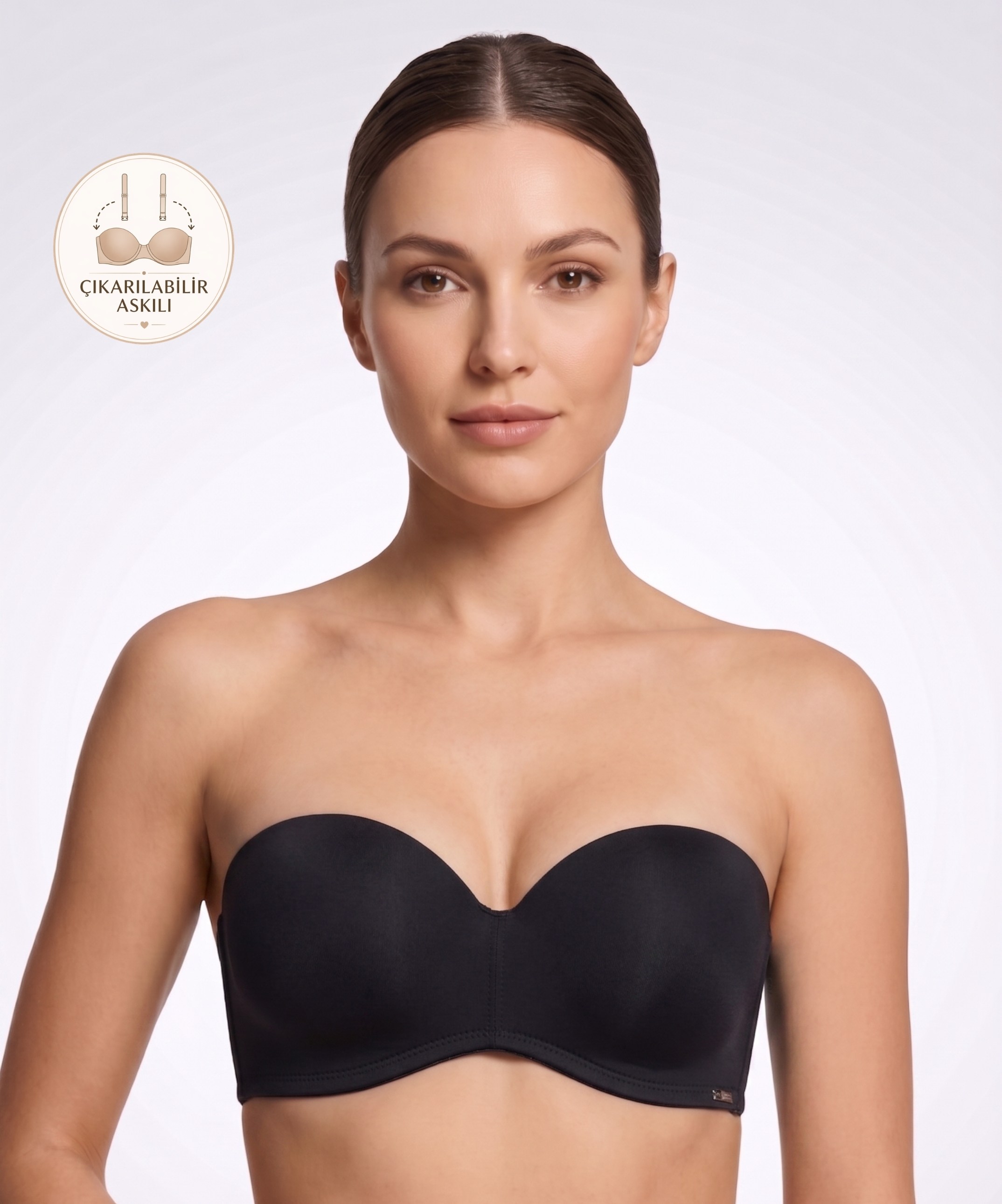 Lotus Push Up Straplez Sütyen - SİYAH - 1