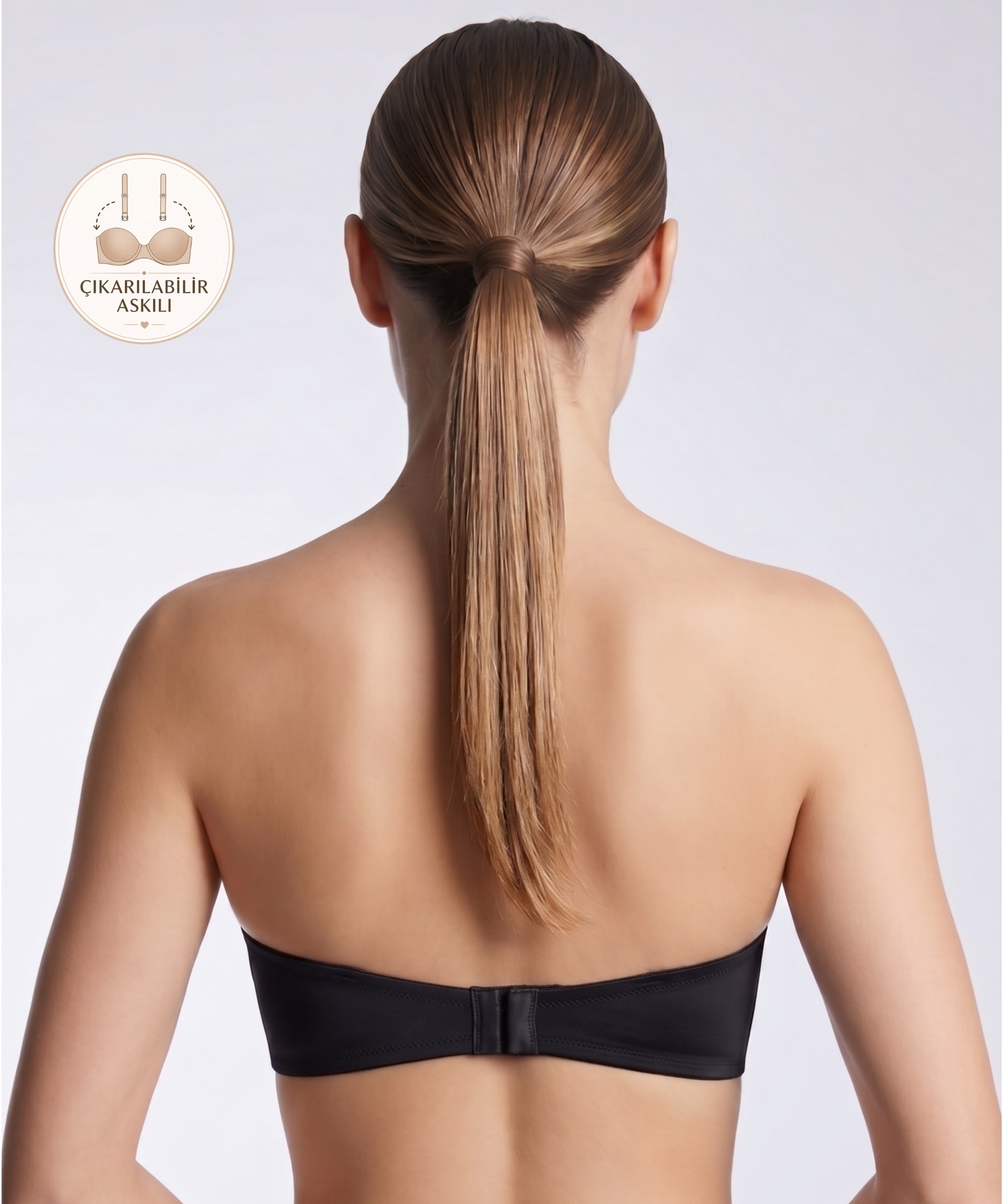 Lotus Push Up Straplez Sütyen - SİYAH (1)