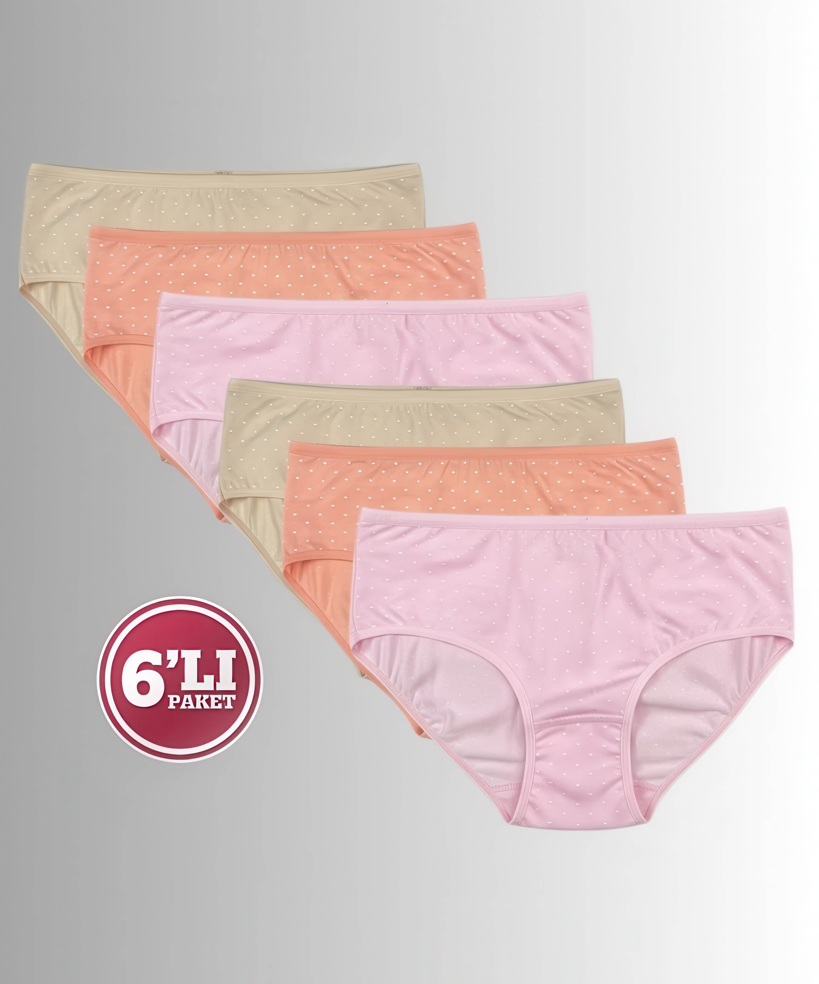 6'lı Paket Likralı Kalpli Bato - ASORTİ